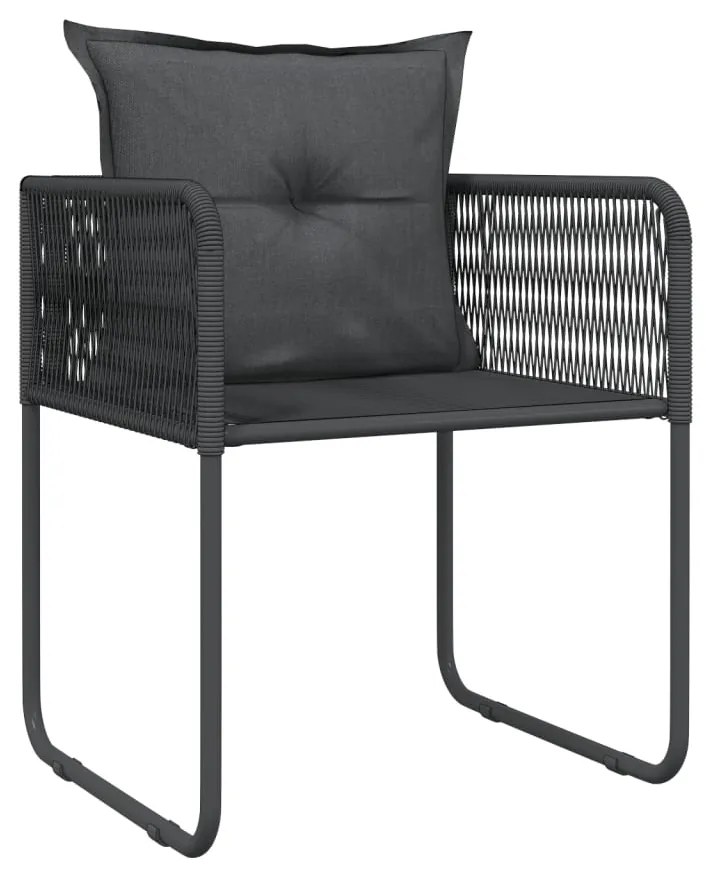 Set da pranzo da giardino 5 pz nero