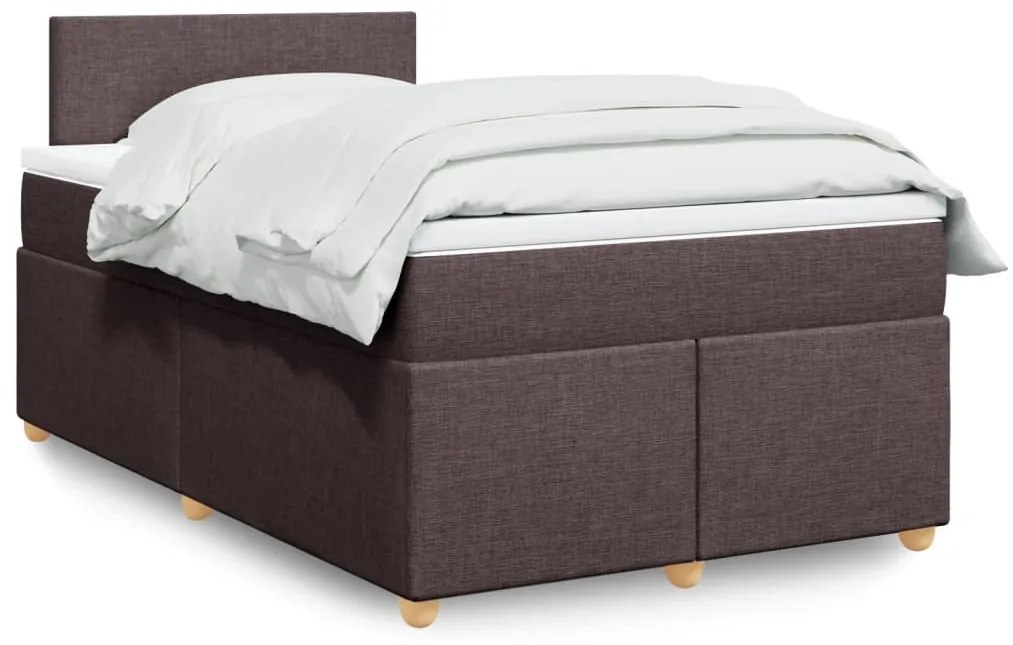 Giroletto A Molle Con Materasso Marrone Scuro 120x200cm Tessuto /