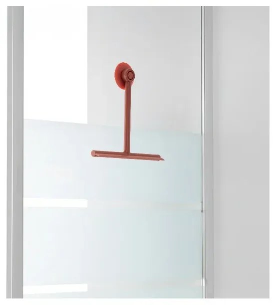 Tergivetro doccia rosso in plastica antigraffio con ventosa Spring