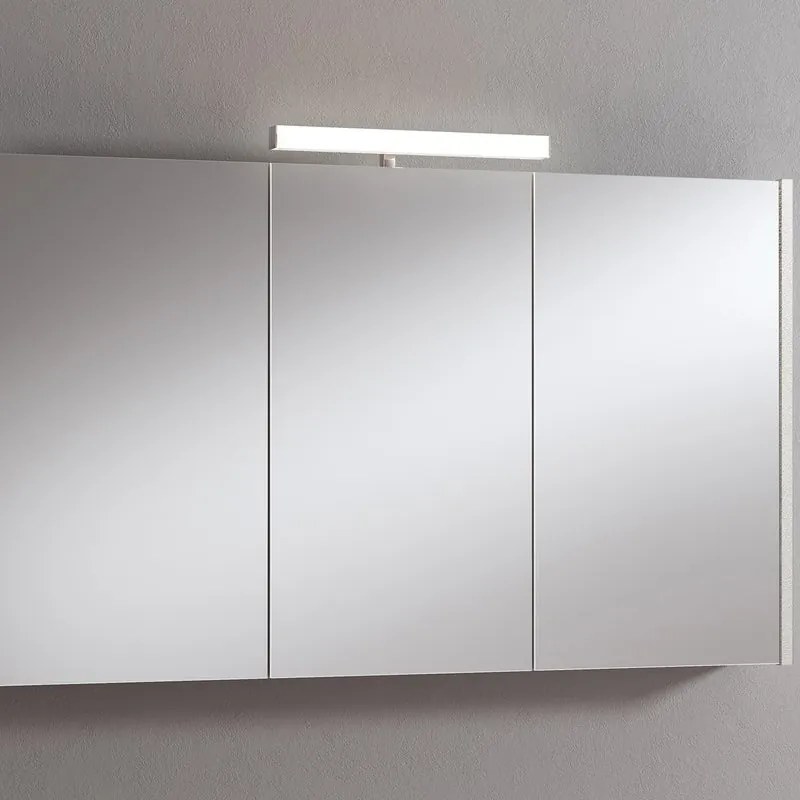 Pensile con luce Akira L 120 x P 15.5 x H 70 cm cemento chiaro