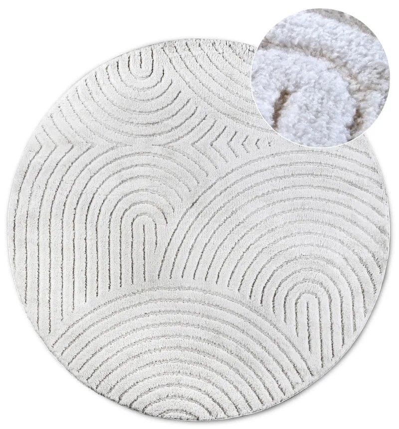 Tappeto rotondo bianco ø 160 cm Panglao New York White – Elle Decoration