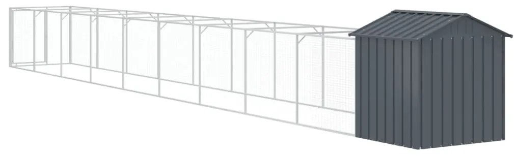 Casetta cani con tetto antracite 117x1017x123cm acciaio zincato