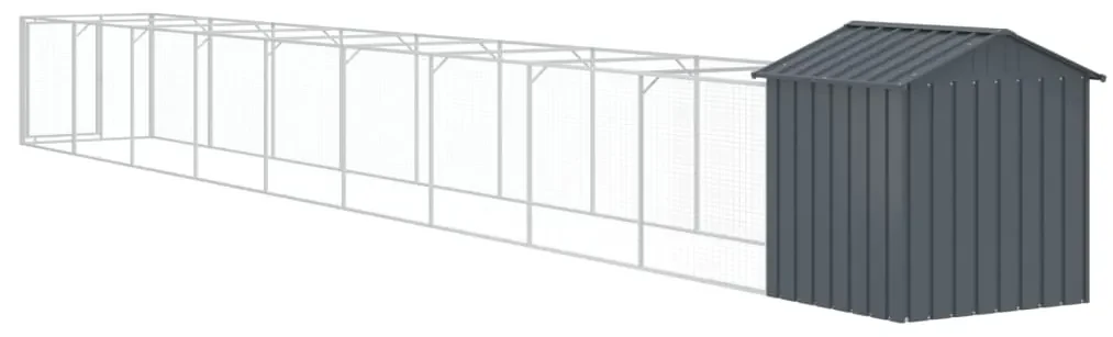 Casetta cani con tetto antracite 117x1017x123cm acciaio zincato