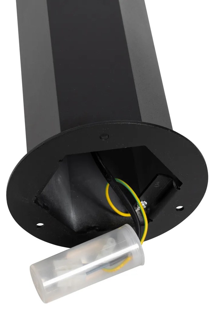 Lampada da terra per esterni nera con paralume fumé esagonale 70 cm - Denmark