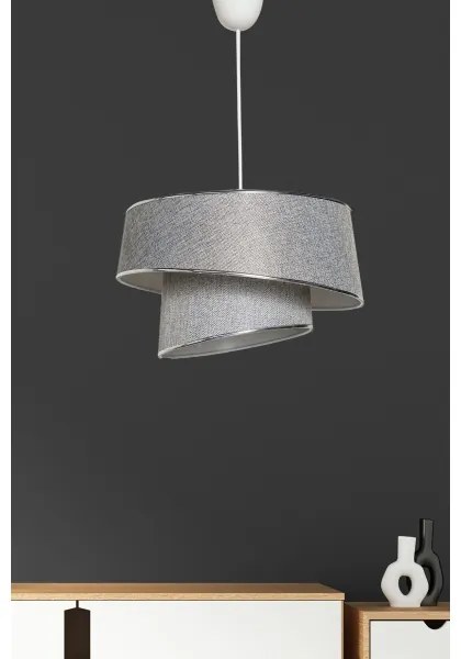 Lampadario su corda BARETTE 1xE27/60W/230V argento/cromo lucido