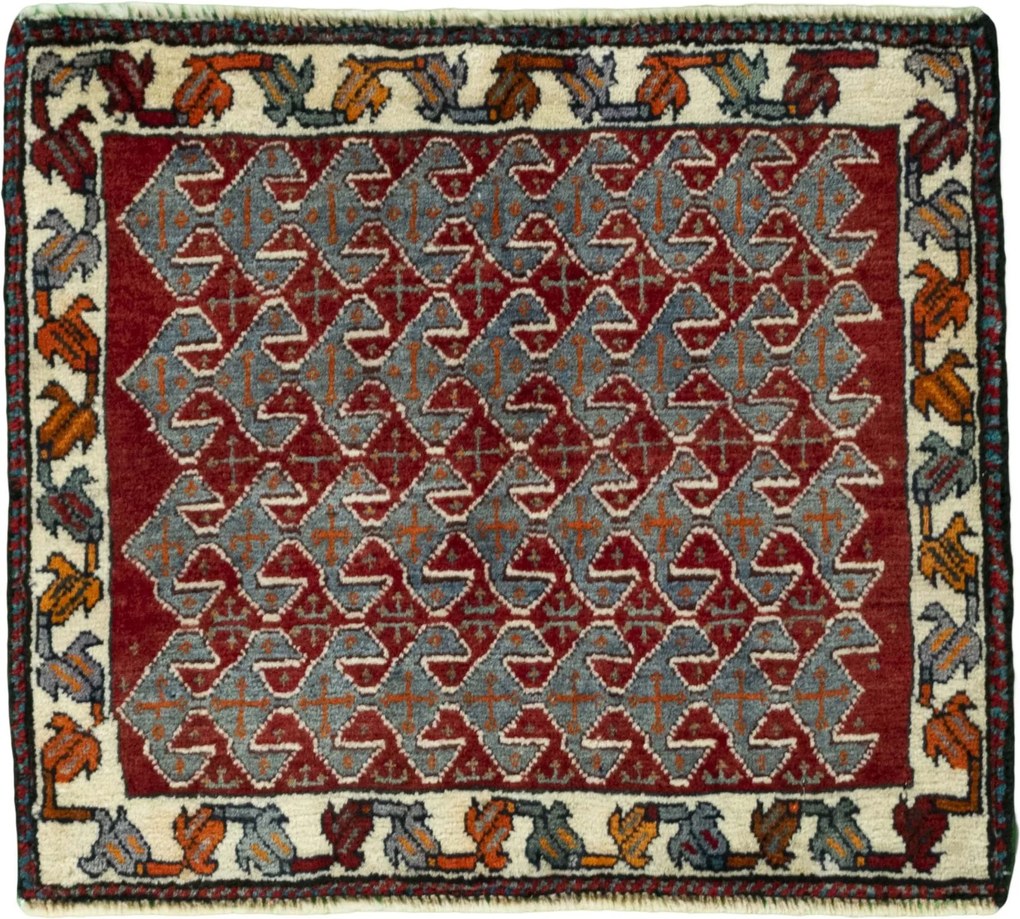 Shiraz Tappeto 50x60 Rosso (Iran) Annodato A Mano