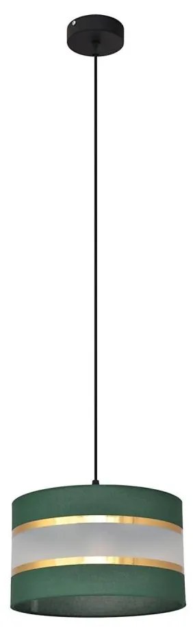Lampadario a sospensione con filo HELEN 1xE27/15W/230V diametro 25 cm verde/oro