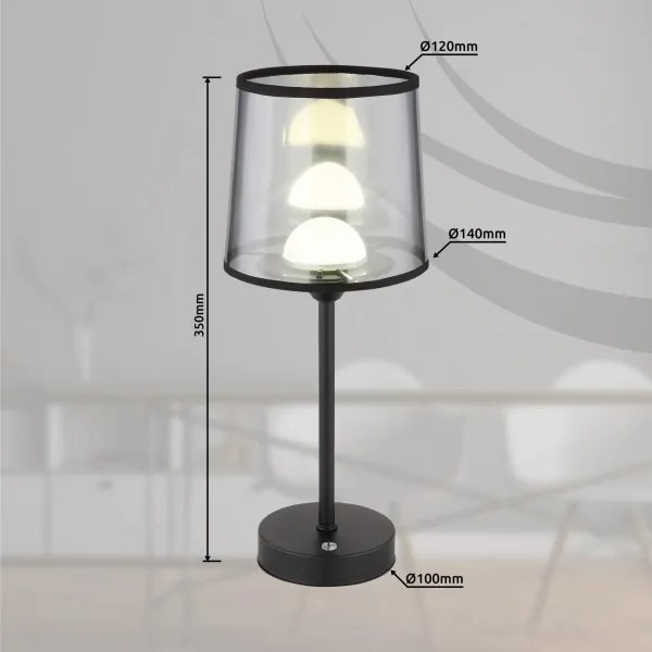 Globo 21008S - Lampada da tavolo LED dimmerabile LUNKI LED/2,5W/3,7V 2700/4000/6500K nero