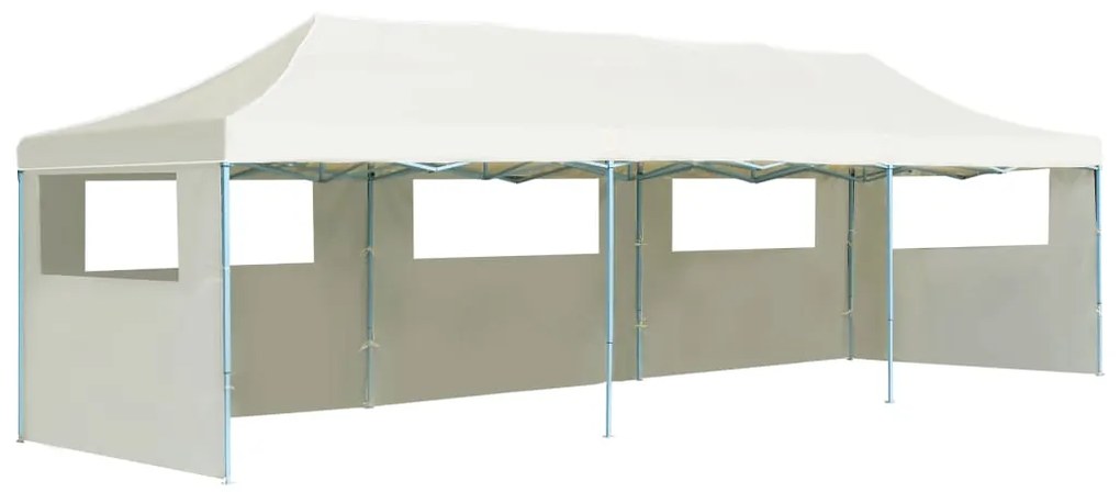 Tenda Pieghevole Pop-up Con 5 Pareti Laterali 3x9 M Crema /