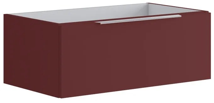 Mobile da bagno sospeso sotto lavabo L 79.5 x H 30 x P 45.5 cm rosso opaco, 1 cassetto Brera