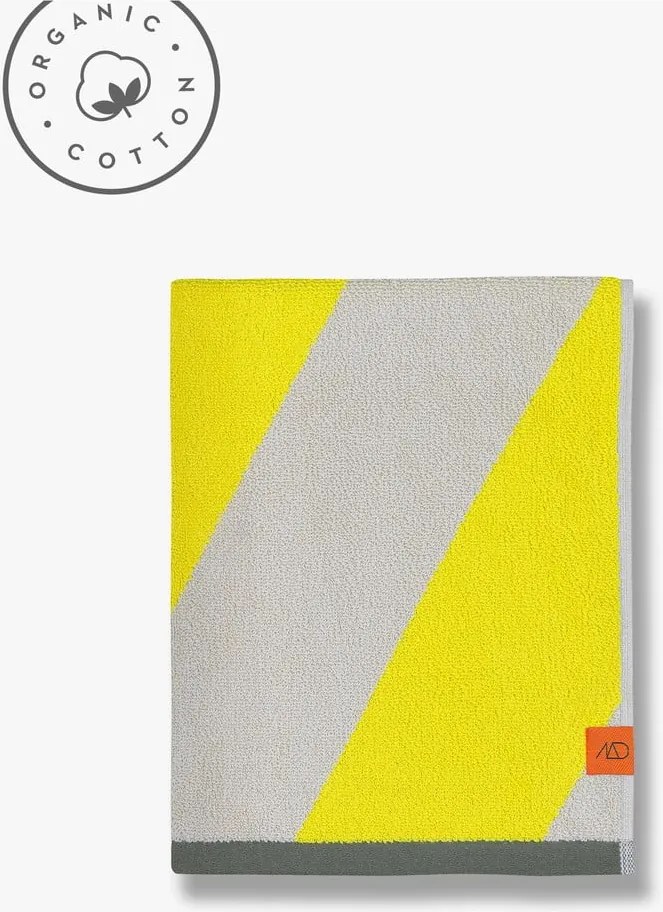 Asciugamano giallo in spugna in cotone organico 70x133 cm Diagonal - Mette Ditmer Denmark