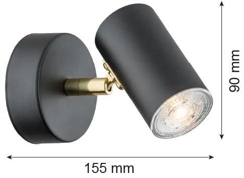 Argon 4210 - Faretto da soffitto LAGOS 1xGU10/5W/230V nero/ottone