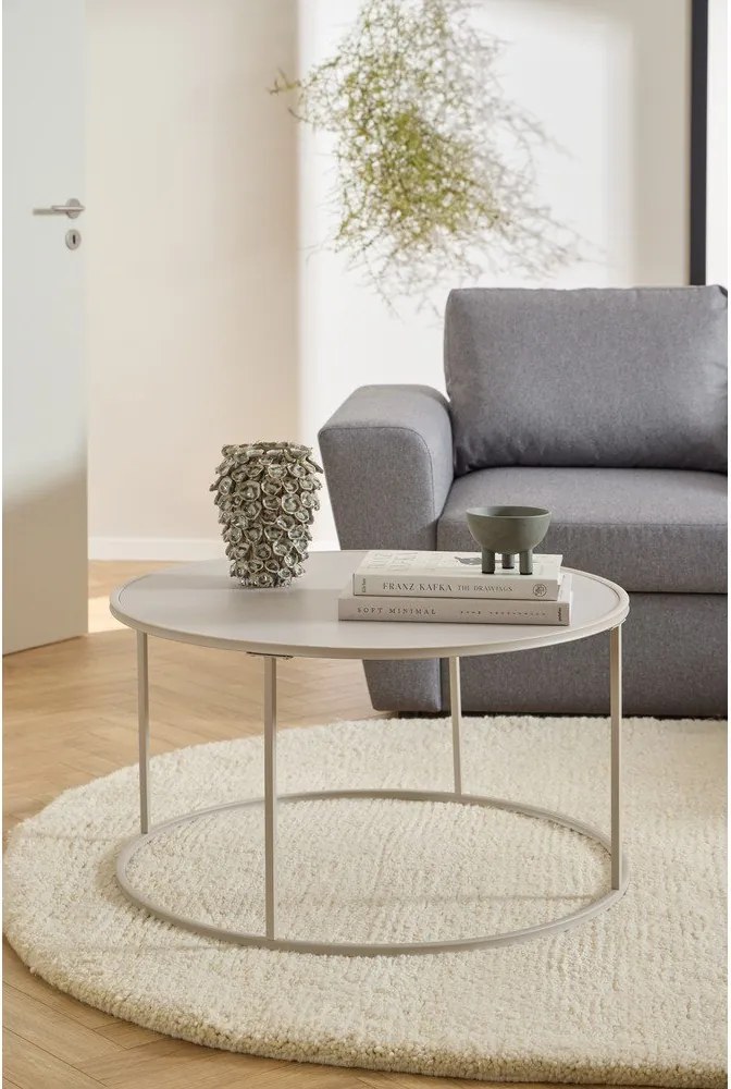 Tavolino da salotto rotondo grigio in acciaio ø 80 cm Seaford – Actona