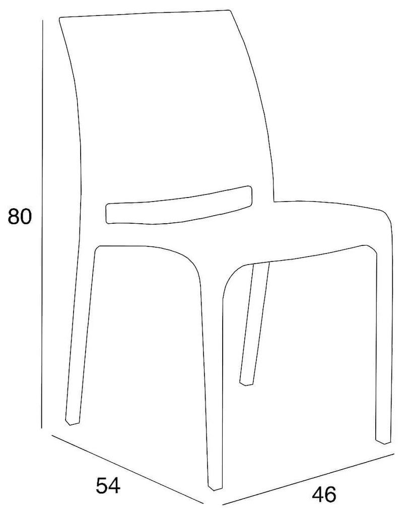 VOLGA - sedia da giardino in plastica set da 6