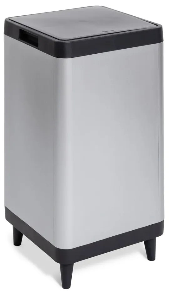 Cestino per la spazzatura in plastica argentato touch 80 l Berlino – DEA HOME