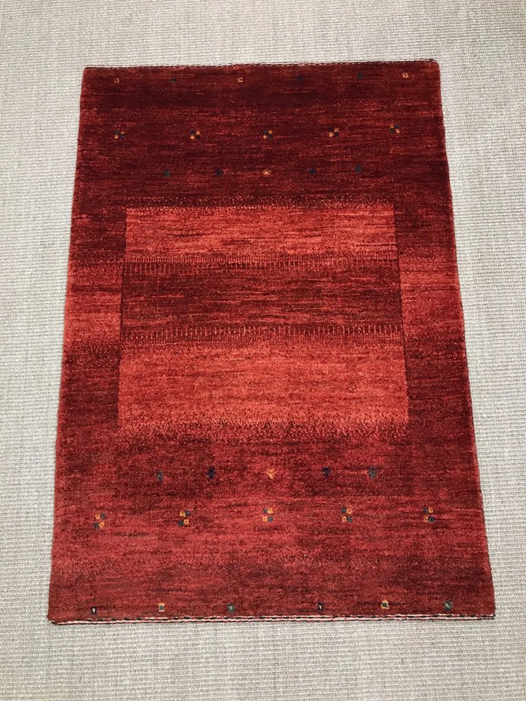 Loribaft Tappeto 110x80 Rosso (Iran) Annodato A Mano