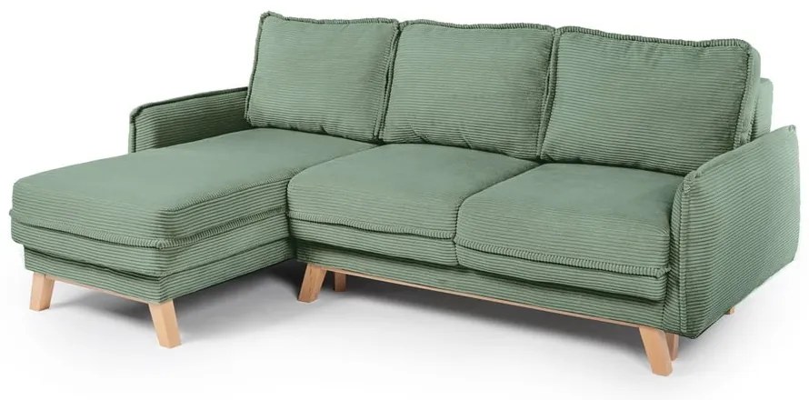 Divano letto in velluto a coste verde chiaro (variabile) Tori - Bonami Selection