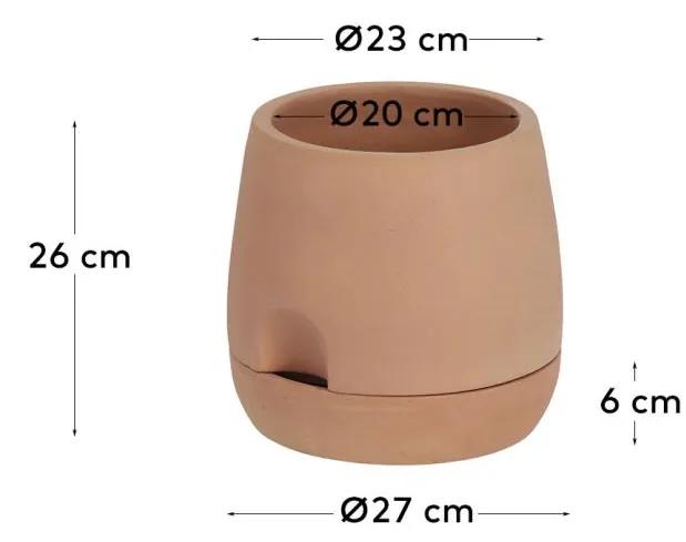 Kave Home - Vaso autoirrigante piccolo Luigina in terracotta Ã˜ 27 cm