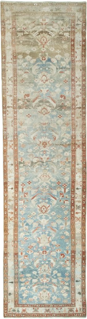 Hamedan Tappeto persiano 110x410 Blu (Iran) Annodato A Mano
