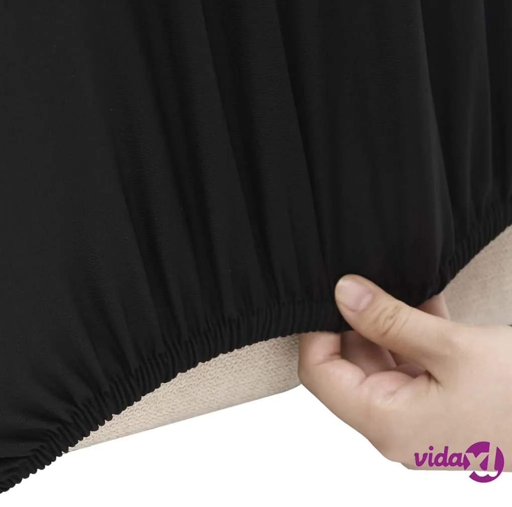 vidaXL Fodera Elasticizzata per Divano 2 Posti Jersey Poliestere Nero