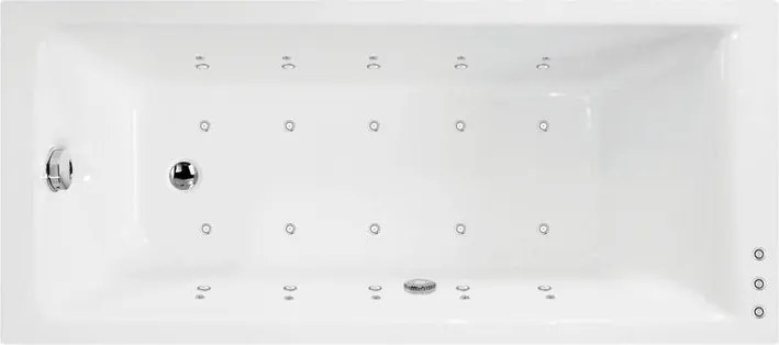 Vasca idromassaggio rettangolare bianco ,170, 70 cm, 16 bocchette,