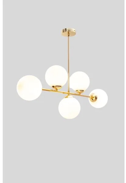 Lampadario a sospensione con supporto rigido FIRA 5xE27/60W/230V oro