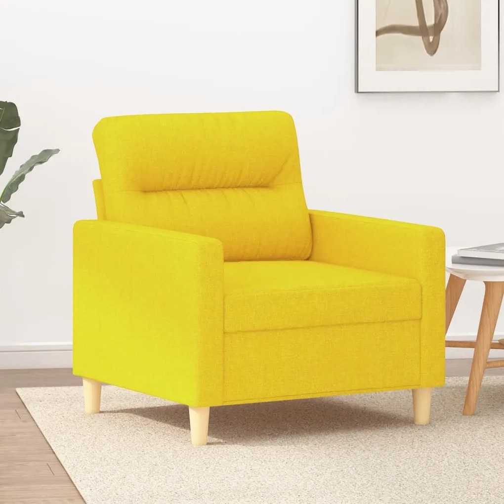 Poltrona giallo chiaro 60 cm in tessuto