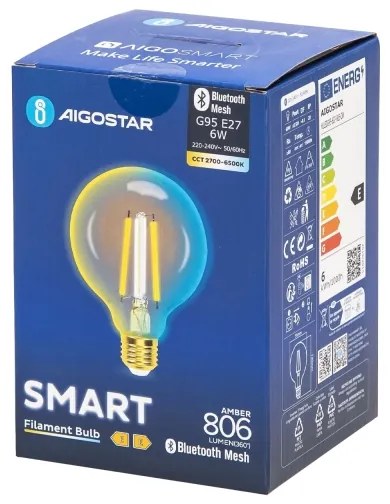 Lampadina LED FILAMENT G95 E27/6W/230V 2700-6500K - Aigostar