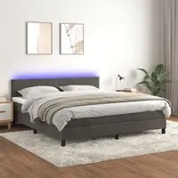 Letto a Molle con Materasso e LED Grigio Scuro 160x200 cm cod mxl 37949