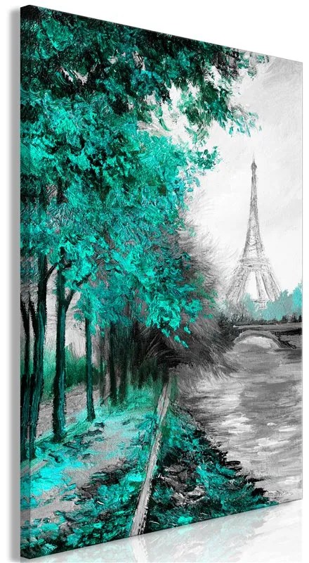 Quadro Paris Channel (1 Part) Vertical Green  Colore Giallo, Dimensioni e Misure 40x60