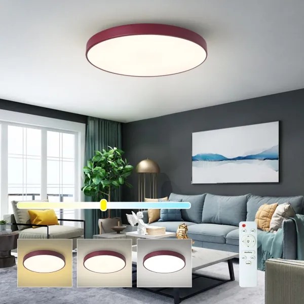 Brilagi-LED Dimmerabile lampada da soffitto POOL LED/60W/230V 3000-6000K 60 cm bordeaux+telecomando