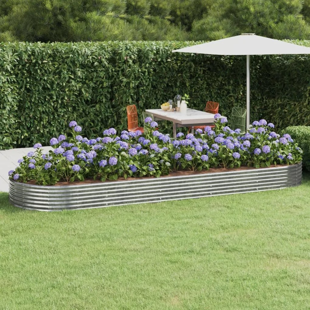 Letto Giardino Acciaio Verniciato Polvere 450x140x36 Cm Argento /
