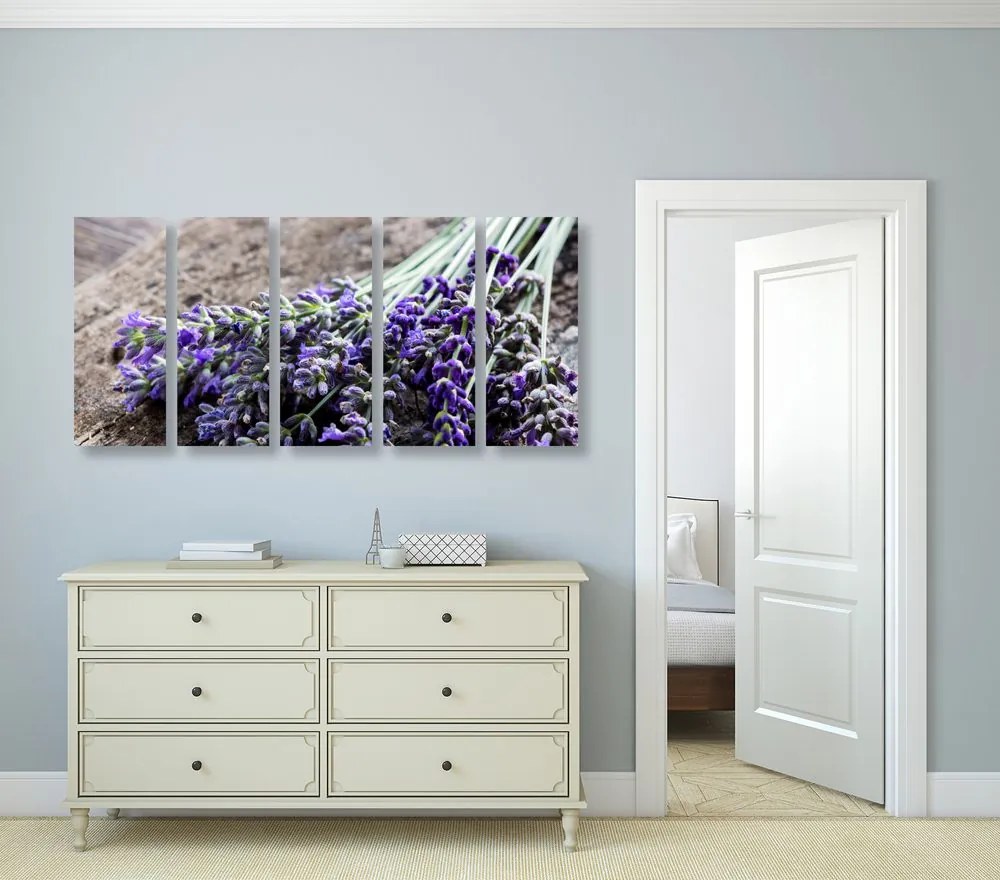 Quadri 5 pezzi – Bouquet di lavanda