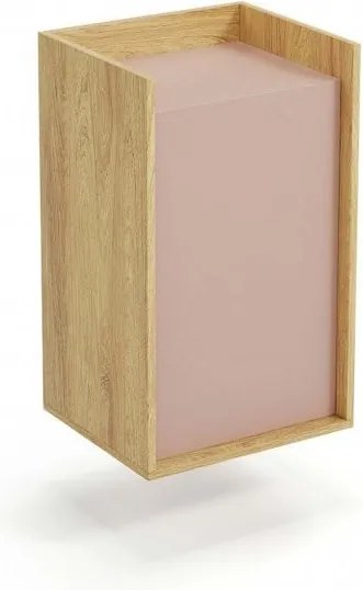 Comò modulare Mobius 1D in legno naturale/rosa - H83 cm