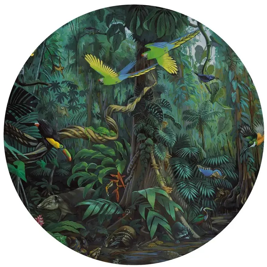 KEK Amsterdam Carta da parati panoramica Tropical Landscape Green Circle - M - 1.9m
