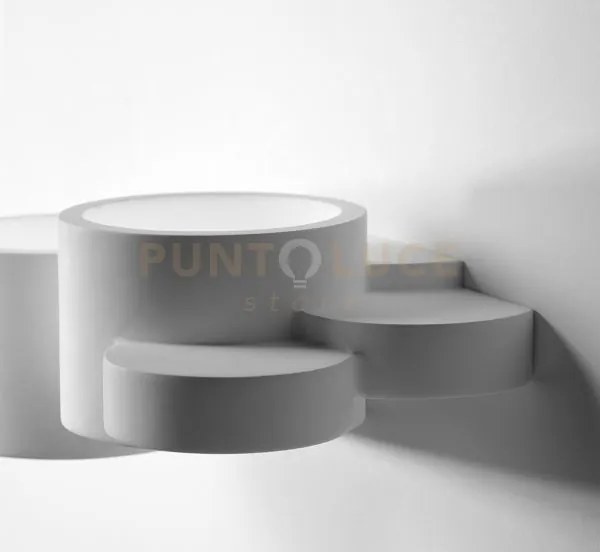 Chio applique da parete 2 luci attacco gx53, bianca in gesso 15x33,5cm