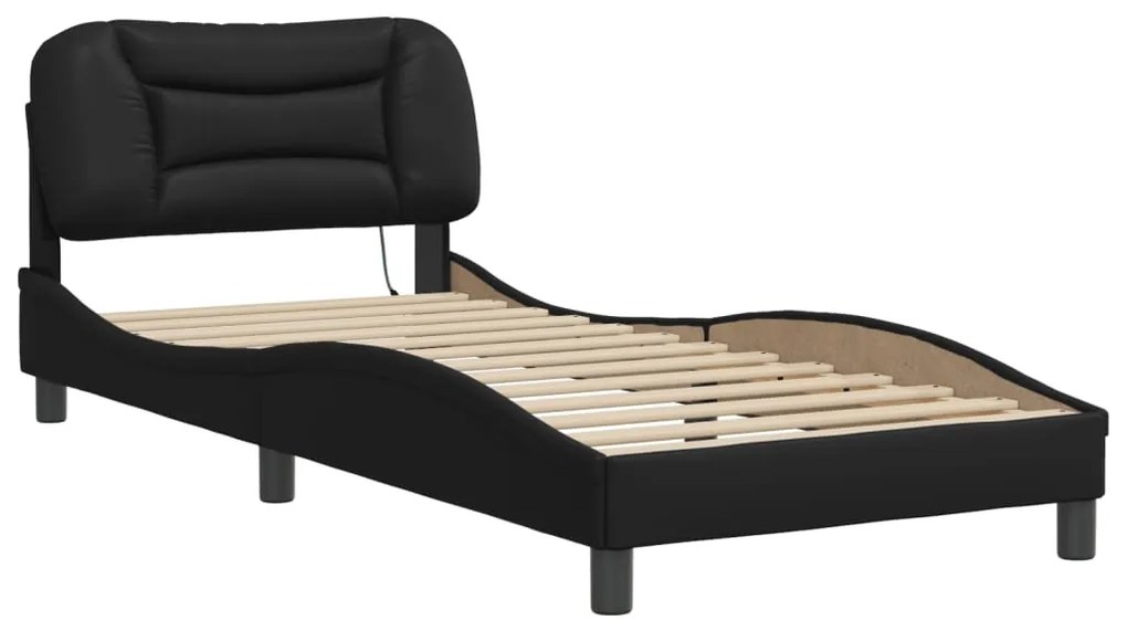 Giroletto con luci led nero 90x200 cm in similpelle