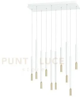 Sospensione multipla tubic 10 bianco oro 3000k 4760lm 70w dimmerabi...