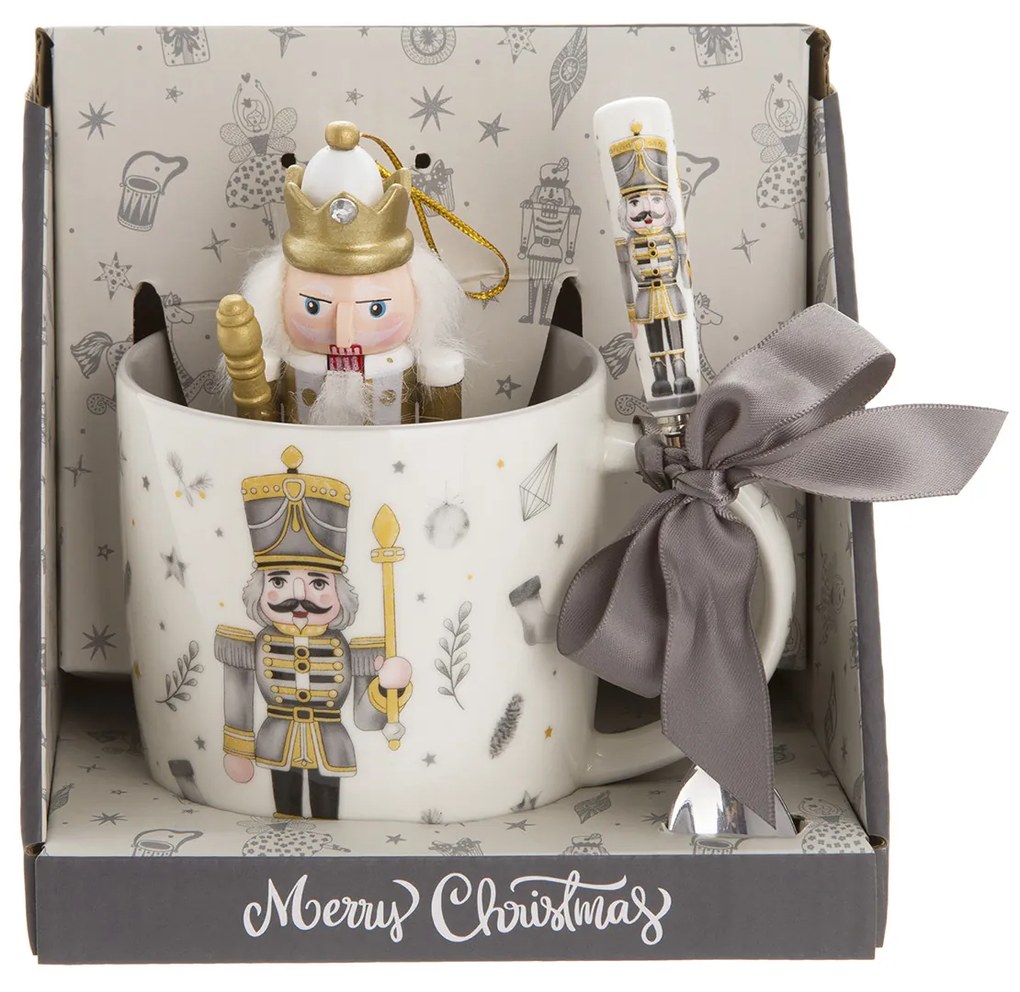 Set tazza, cucchiaino e Schiaccianoci oro