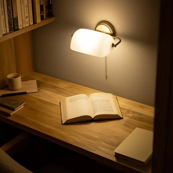 Brilagi - Lampada da parete BANK OFFICE 1xE27/60W/230V ottone/bianco