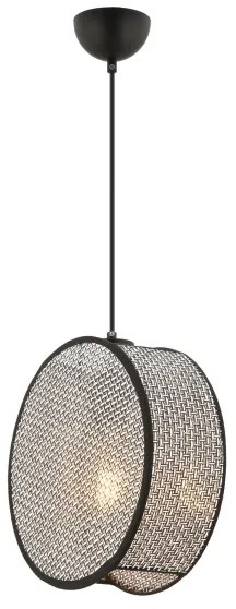 Lampadario a cavo BIG DRUM 1xE27/60W/230V grigio/nero