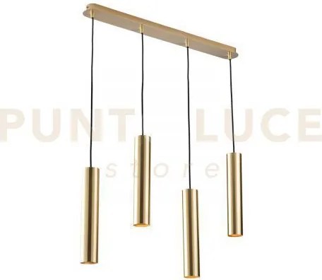 Lampadario a sospensione fluke tonda oro 4 luci attacco gu10 68x7x2...