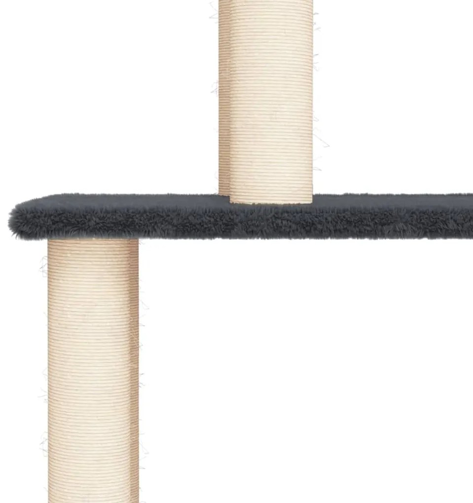 Albero per gatti con tiragraffi in sisal grigio scuro 149 cm
