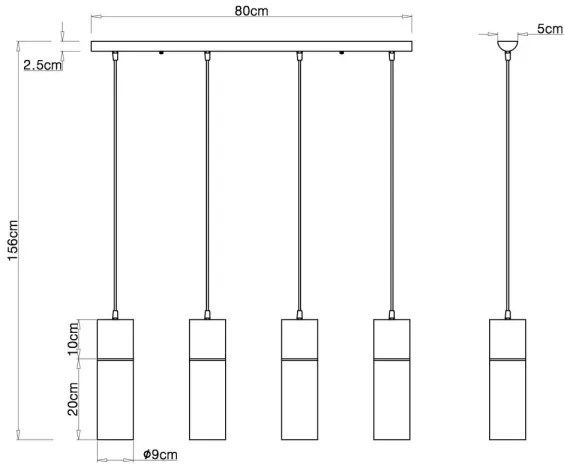 Globo 21000-4HB - Lampadario a sospensione con filo ANNIKA 4xE27/25W/230V nero