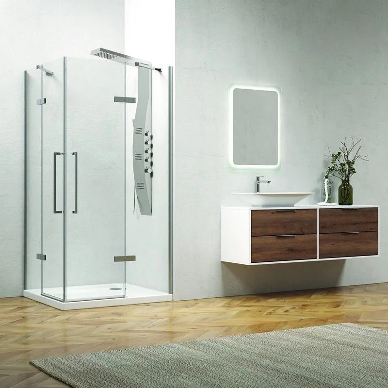 Kamalu - cabina doccia 140x80 angolare doppio battente kt1000