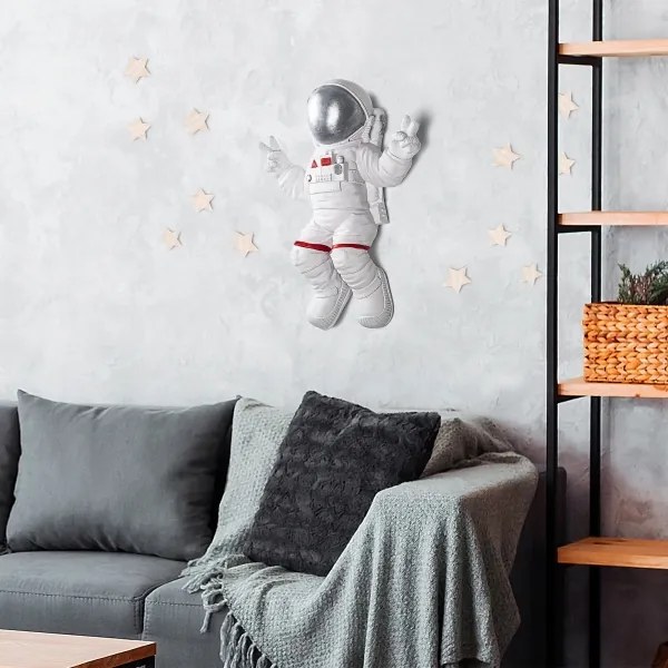 Decorazione da muro 47x35 cm astronaut argento