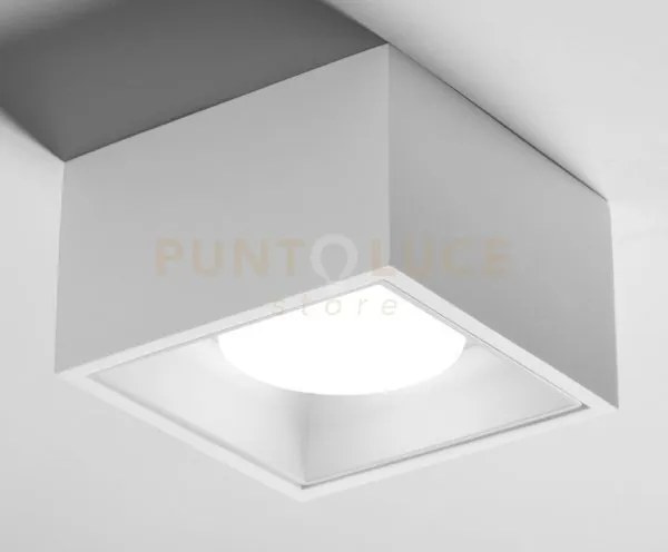 Nasso soffitto 1 luce quadrata bianco in gesso