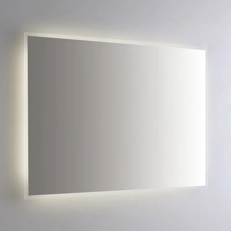 Specchiera retroilluminata LED 100x70 reversibile sabbiatura perimetrale 1 cm