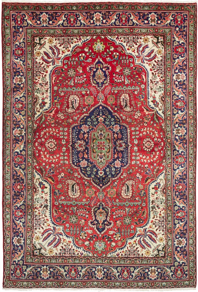 Tabriz Tappeto persiano 300x210 Blu (Iran) Annodato A Mano