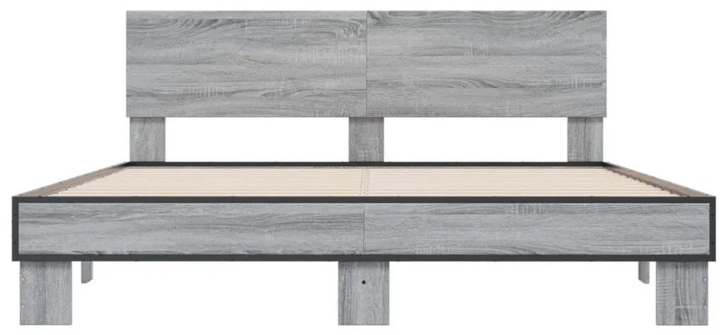 Giroletto grigio sonoma 160x200 cm in legno multistrato metallo